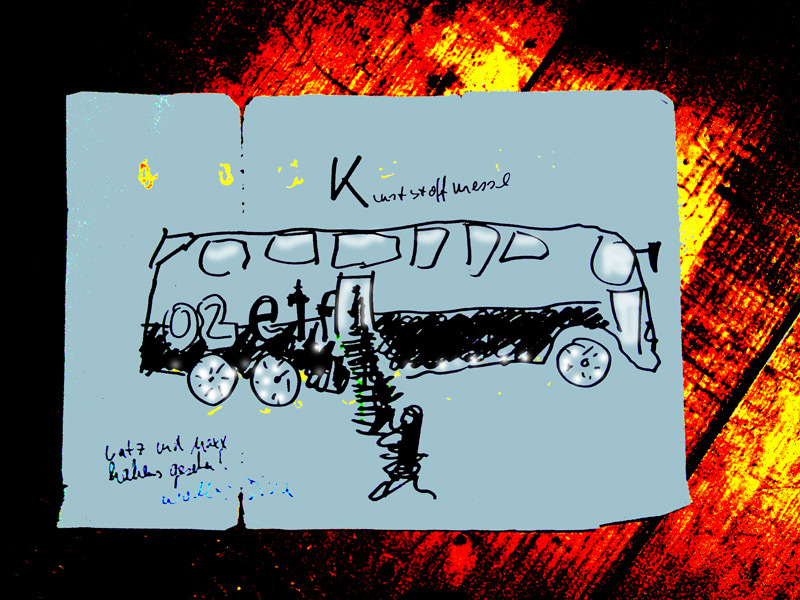 Skizze von dem Bus von der K